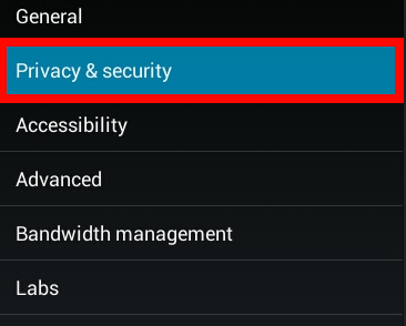 Android Settings, Privacy and Security
